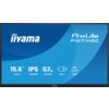 Monitor z wyświetlonymi informacjami: "iiyama ProLite P1671HSC", "15.6” 39.5cm", "IPS 1920x1080", "0.7 kg PORTABLE", "USB-C", "MINI HDMI".