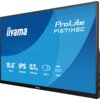 Monitor marki iiyama z serii ProLite P1671HSC-B1 o przekątnej 15,6 cala, rozdzielczości 1920x1080 pikseli, technologii IPS i czasie reakcji 3 ms, z widocznymi ikonami USB-C i HDMI oraz wagą 0,7 kg. Na ekranie widnieje tekst: "15.6" 39.5cm, IPS 1920x1080, 