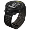Czarny smartwatch z okrągłym wyświetlaczem, na którym widoczne są dane: "3.8", "153", "1936 m", "1:46'40" oraz godzina "19:36". Na obudowie zegarka znajduje się logo "SUUNTO".
