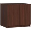 Na zdjęciu widoczna jest nadstawka na szafę w kolorze wenge, z dwoma drzwiami i matowym wykończeniem. Mebel ma prostą, geometryczną formę i jednolitą powierzchnię bez widocznych uchwytów.