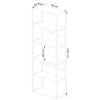 Schemat regału metalowego z sześcioma półkami, o wymiarach 70 cm szerokości, 32 cm głębokości i 192 cm wysokości, z odległością między półkami wynoszącą 36 cm.