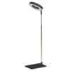 Na zdjęciu znajduje się stojąca lampa LED z okrągłym kloszem, zamontowana na smukłym, metalowym trzonku z prostokątną podstawą. Produkt to "Lampa LED do roślin KOBI DESIGN Verdi 004321".