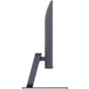 Monitor w kolorze czarnym widoczny z boku, z prostym, nowoczesnym stojakiem. Ekran jest cienki, a konstrukcja ma minimalistyczny design.