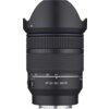 Czarny obiektyw fotograficzny z widocznymi oznaczeniami "AF 24-60 / 2.8 FE" oraz pierścieniami do regulacji ostrości i zoomu. Na obiektywie znajduje się również logo producenta.