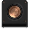 Czarny subwoofer z widocznym dużym, miedzianym głośnikiem centralnym otoczonym czarną ramką. W rogach obudowy znajdują się cztery małe, miedziane śruby.