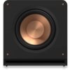 Czarny subwoofer z widocznym miedzianym głośnikiem centralnym, otoczony czarną ramką. Na obudowie znajdują się dwa małe, miedziane elementy w rogach.