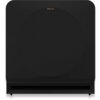 Czarny subwoofer z widocznym logo "Klipsch" na górze. Przód urządzenia pokryty jest siatką ochronną.