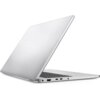 Srebrny laptop z widocznym logo "DELL" na pokrywie, częściowo otwarty, ukazujący klawiaturę i porty boczne. Laptop ma smukły design i nowoczesny wygląd.