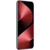 Smartfon z dużym ekranem, na którym widoczna jest abstrakcyjna grafika w odcieniach czerwieni i czerni. Urządzenie ma cienkie ramki i zaokrąglone krawędzie.