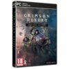 Okładka gry "Crimson Desert Day One Edition" na PC z napisem "DIGITAL DOWNLOAD" u góry, przedstawia trzech uzbrojonych bohaterów na tle fantastycznego krajobrazu. W prawym dolnym rogu widnieje logo "PEARL ABYSS" oraz oznaczenie wiekowe "18" z informacją o