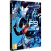 Na okładce gry "Persona 3 Reload Gra PC" widoczna jest postać trzymająca pistolet, otoczona dynamicznymi, niebieskimi i czarnymi elementami graficznymi. Na górze znajduje się napis "INCLUDES: 3x ART CARDS", a w dolnym rogu logo "ATLU S" oraz oznaczenie wi