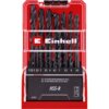 Czerwone opakowanie zawiera zestaw 19 wierteł, z widocznymi rozmiarami od 1,5 do 10,5 mm, oraz logo "Einhell" na przezroczystej pokrywie. Na dole opakowania znajduje się napis "HSS-R" oraz numer "423019".