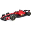 Zdalnie sterowany model samochodu wyścigowego w kolorze czerwonym z widocznymi logotypami, takimi jak Shell, Ferrari i Pirelli, oraz numerem 16 na karoserii. Samochód ma szczegółowo odwzorowane elementy aerodynamiczne i opony wyścigowe.