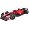 Czerwony zdalnie sterowany samochód wyścigowy z widocznymi logotypami, takimi jak Shell, Santander, Pirelli, AWS, Richard Mille i Ferrari. Na samochodzie widnieje numer 16 oraz napis "HCL Software".