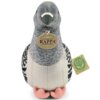 Pluszowa maskotka w kształcie gołębia z szarym upierzeniem i różowymi łapkami, z zawieszką z napisem "RAPPA EXCLUSIVE COLLECTION" oraz etykietą "ECO FRIENDLY RAPPA ORIGINAL".
