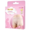 Różowe opakowanie produktu z napisem "neno sempre multiple-use postpartum panties wielorazowe majtki poporodowe" oraz oznaczeniem rozmiaru "SIZE/ROZMIAR: L". Na opakowaniu widoczna jest ilustracja majtek oraz dwa medale z napisem "LAUR KLIENTA 2023" i "LAUR KONSUMENTA 2023", a także informacja "2 pieces/sztuki".