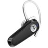 Czarna słuchawka Bluetooth z logo Motorola, posiadająca srebrny przycisk i przezroczysty uchwyt na ucho. Na obudowie widoczna jest niebieska dioda.