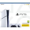 Na zdjęciu widoczna jest konsola w kolorze białym z czarnymi elementami oraz dwa białe kontrolery. W tle znajduje się logo "SONY" oraz napis "PS5" z oznaczeniami "1 TB/TБ", "4K 120", "HDR" i symbolem "7" z informacją "www.pegi.info".
