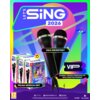 Na kolorowym tle widoczne są dwa mikrofony z napisem "DWA MIKROFONY" oraz pudełka z grą "Let's Sing 2026" na różne platformy, z informacją "PEŁNA WERSJA GRY". Obok znajduje się napis "VIP ZAWIERA 1 MIESIĄC PRZEPUSTKI VIP ORAZ PONAD 180 PIOSENEK", a na dole widoczne są logotypy platform: PS5, Xbox Series X|S, Nintendo Switch oraz logo producenta Plaion.