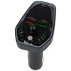 Czarny transmiter FM Bluetooth z wyświetlaczem i przyciskami oznaczonymi jako FM, EQ oraz strzałkami. Widoczne są dwa porty USB oznaczone jako "3.1A" i "1.0A", a także port typu C z napisem "TYPE-C".