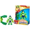 Zestaw zawiera zieloną figurkę Iron Hulk oraz dodatkowe akcesorium, a opakowanie ozdobione jest grafiką postaci z serii "Marvel Ironman and the Awesome Friends". Na opakowaniu widnieje logo Hasbro, oznaczenie wiekowe 3+ oraz napis "Disney Junior".