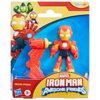 Opakowanie zawiera figurkę Iron Mana z serii "Marvel and his Awesome Friends" oraz dodatkowy element, z widocznymi logotypami Disney Jr i Hasbro. Na opakowaniu znajduje się napis "IRON MAN" oraz oznaczenie wiekowe "3+" i kod produktu "G1467/G1254 ASST.".