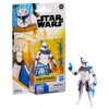 Opakowanie zawiera figurkę Kapitana Rexa z serii Star Wars, z dwoma niebieskimi akcesoriami, a na górze widnieje logo "Star Wars". Na opakowaniu znajduje się napis "Clone Captain Rex", logo "Hasbro" oraz ostrzeżenie: "WARNING: CHOKING HAZARD - Small parts. Not for children under 3 years."