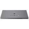 Na zdjęciu widoczny jest tył monitora z różnymi portami, w tym HDMI, USB-C, USB-A oraz gniazdem zasilania. Obudowa jest w kolorze szarym, z otworami wentylacyjnymi i przyciskami na krawędzi.