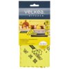 Opakowanie produktu z napisem "VELKEA KITCHEN" oraz hashtagiem "#PoProstuLepiej" przedstawia żółtą ściereczkę z mikrofibry o wymiarach 30 x 30 cm. Na opakowaniu znajdują się również oznaczenia "SMART FIBRE", "ŚCIERECZKA UNIWERSALNA Z MIKROFIBRY", "100% MIKROFIBRA", "WYSOKA CHŁONNOŚĆ", "BEZ SMUG I ZACIEKÓW".