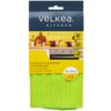 Opakowanie produktu z napisem "VELKEA KITCHEN" oraz hashtagiem "#PoProstuLepiej" zawiera zieloną ściereczkę z mikrofibry o wymiarach 30 x 30 cm. Na opakowaniu znajdują się ikony z napisami "100% MIKROFIBRA", "ANTYBAKTERYJNA" i "DWUSTRONNA", a także tekst "ŚCIERECZKA Z MIKROFIBRY DO KUCHNI 2W1" oraz "2-IN-1 KITCHEN MICROFIBER CLOTH".
