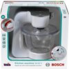 Opakowanie zabawki "Zabawka robot kuchenny KLEIN Bosch 9234" przedstawia biały robot kuchenny z przezroczystą misą. Na opakowaniu widnieje logo "BOSCH" oraz napis "Kitchen machine MUM 5 Replica toy with child-compatible functions", a także oznaczenie "2-speed".