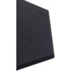 Czarny panel filcowy w kształcie heksagonu, o gładkiej powierzchni i wyraźnie zaznaczonych krawędziach. Produkt ma wymiary 40 x 46 cm.