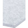 Szary panel filcowy o heksagonalnym kształcie, z widoczną teksturą materiału. Produkt ma wymiary 40 x 46 cm i jest przedstawiony w zbliżeniu, ukazując grubość i szczegóły powierzchni.
