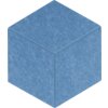 Niebieski panel filcowy w kształcie heksagonu, o widocznej teksturze materiału, przedstawiony na białym tle. Produkt ma wyraźne krawędzie i geometryczny wzór.