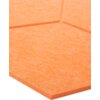 Pomarańczowy panel filcowy o heksagonalnym kształcie, z widoczną teksturą materiału. Produkt ma wymiary 40 x 46 cm.