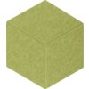 Zielony panel filcowy w kształcie heksagonu, o wymiarach 40 x 46 cm, z widoczną teksturą materiału. Produkt to "Panel filcowy MULTIDECOR Felly Heksagon 02 40 x 46 cm Zielony (2 szt.)".