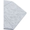 Szary panel filcowy w kształcie heksagonu o widocznej teksturze materiału. Produkt ma wymiary 40 x 46 cm.