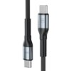 Na zdjęciu widoczny jest czarny kabel USB-C z metalowymi końcówkami, na których znajdują się napisy "240W" oraz logo "3mk". Kabel ma plecioną osłonę, co sugeruje jego wytrzymałość.