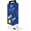 Niebieskie opakowanie z logo "3mk" zawiera opis produktu: "Hyper Cable N-SERIES USB-A to Micro 12W™" oraz ilustrację kabla USB z końcówkami USB-A i Micro USB. Na dole opakowania znajdują się ikony sugerujące kompatybilność ze smartfonami, tabletami i notebookami/TV, a także informacje "1 m" i "12W".