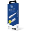 Niebiesko-białe opakowanie kabla USB-C do USB-C 100W marki 3mk z serii Hyper Cable N-Series, z widocznymi końcówkami kabla i żółtą naklejką "Express data". Na dole opakowania znajdują się ikony urządzeń: smartfon, tablet, notebook/TV oraz oznaczenia 1m, 100W, PD 3.0.