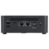 Czarny komputer z widocznymi portami: dwa USB 2.0, dwa porty sieciowe oznaczone jako 2.5G, port HDMI, port zasilania oraz dwa porty USB-C. Nad portami znajdują się otwory wentylacyjne.