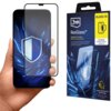 Na zdjęciu widoczny jest telefon z nałożonym szkłem hartowanym oraz opakowanie produktu "3mk RexGlass". Na opakowaniu znajduje się tekst: "Designed in Europe. Made for every screen. One glass. Multiple models. Perfect fit. Impact Resistance Technology".
