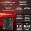 Na zdjęciu znajduje się specyfikacja komputera z kartą graficzną PALIT GEFORCE RTX 5060Ti INFINITY 3 16GB, systemem operacyjnym Windows Home Plus, płytą główną ASUS TUF GAMING B650E-E WIFI, zasilaczem BE QUIET PURE POWER 11 550W, procesorem AMD 7500F, obu