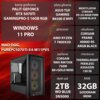 Na zdjęciu znajduje się komputer z widocznymi specyfikacjami: karta graficzna Palit GeForce RTX 5070Ti GamingPro-S 16GB RGB, płyta główna ASUS TUF Gaming B650E-E WiFi, procesor AMD Ryzen 7 7800X3D, zasilanie Corsair RMX RM750X 750W 80+Gold Mod, dysk SSD 2