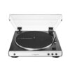 Zestaw Stereo Gramofon Audio-Technica A-T LP60X BT + Aktywne Kolumny Podstawkowe Audii-Technica A-T SP3 X BIAŁY+BIAŁY Napęd Paskowy