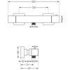 Schemat techniczny przedstawia wymiary termostatycznej baterii prysznicowej, z oznaczeniami: 262 mm, 150 mm, 34 mm, 60 mm, 18 mm, 44 mm, 72 mm, 87 mm oraz gwint G1/2.