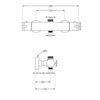 Schemat techniczny przedstawia wymiary termostatycznej baterii prysznicowej, z oznaczeniami: 280 mm, 150 mm, G3/4, G1/2, 40 mm, Ø60, 18 mm, 50 mm, 80 mm, 105 mm.