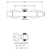 Schemat techniczny przedstawia wymiary termostatycznej baterii prysznicowej, z oznaczeniami: 262 mm, 150 mm, 34 mm, 60 mm, 18 mm, 44 mm, 72 mm, 87 mm oraz gwinty G3/4 i G1/2.