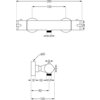 Schemat techniczny przedstawia wymiary termostatycznej baterii prysznicowej, z oznaczeniami: 280 mm, 150 mm, 40 mm, G1/2, Ø60, 18 mm, 50 mm, 80 mm, 105 mm.