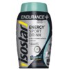 Opakowanie napoju izotonicznego z napisem "ENDURANCE+ ENERGY SPORT DRINK" oraz informacjami o składnikach: "MALTODEXTRIN & SUCROSE", "ISOTONIC", "ANTIOXIDANT: VITAMINS C, E". Na dole widnieje napis "Tropical flavour" oraz logo "Isostar".